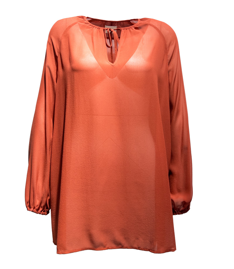 TIE NECK TOP MILA in sunrise – Produktfoto auf Weiß
